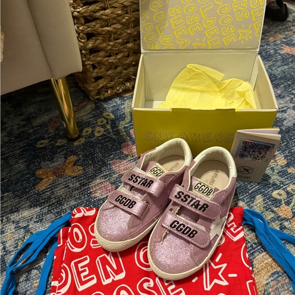 Golden Goose Kids Glitter Pink Sneakers - Picture 1 of 7